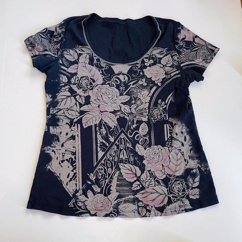 Y2k pink & black baby tee